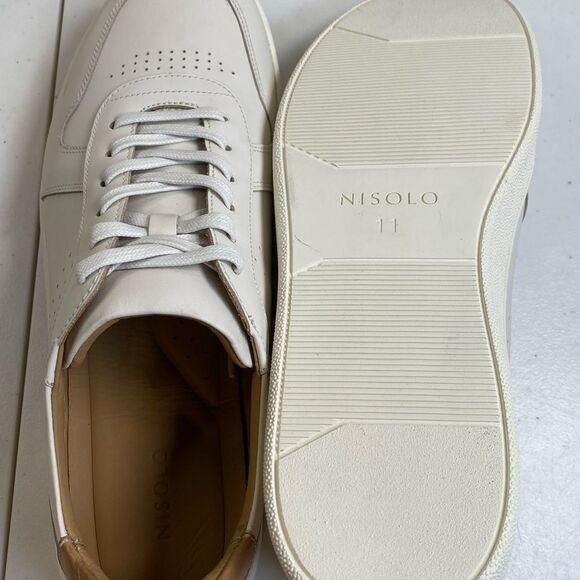 NIB NISOLO Women’s White Beto Go To Leather Court Sneakers Casual Shoes- Size 11 - Picture 11 of 14